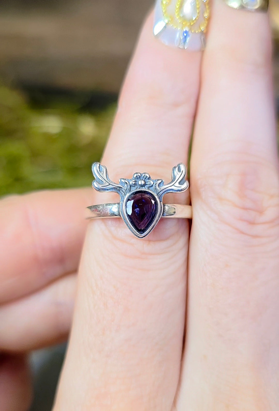 Iolite Deer Ring