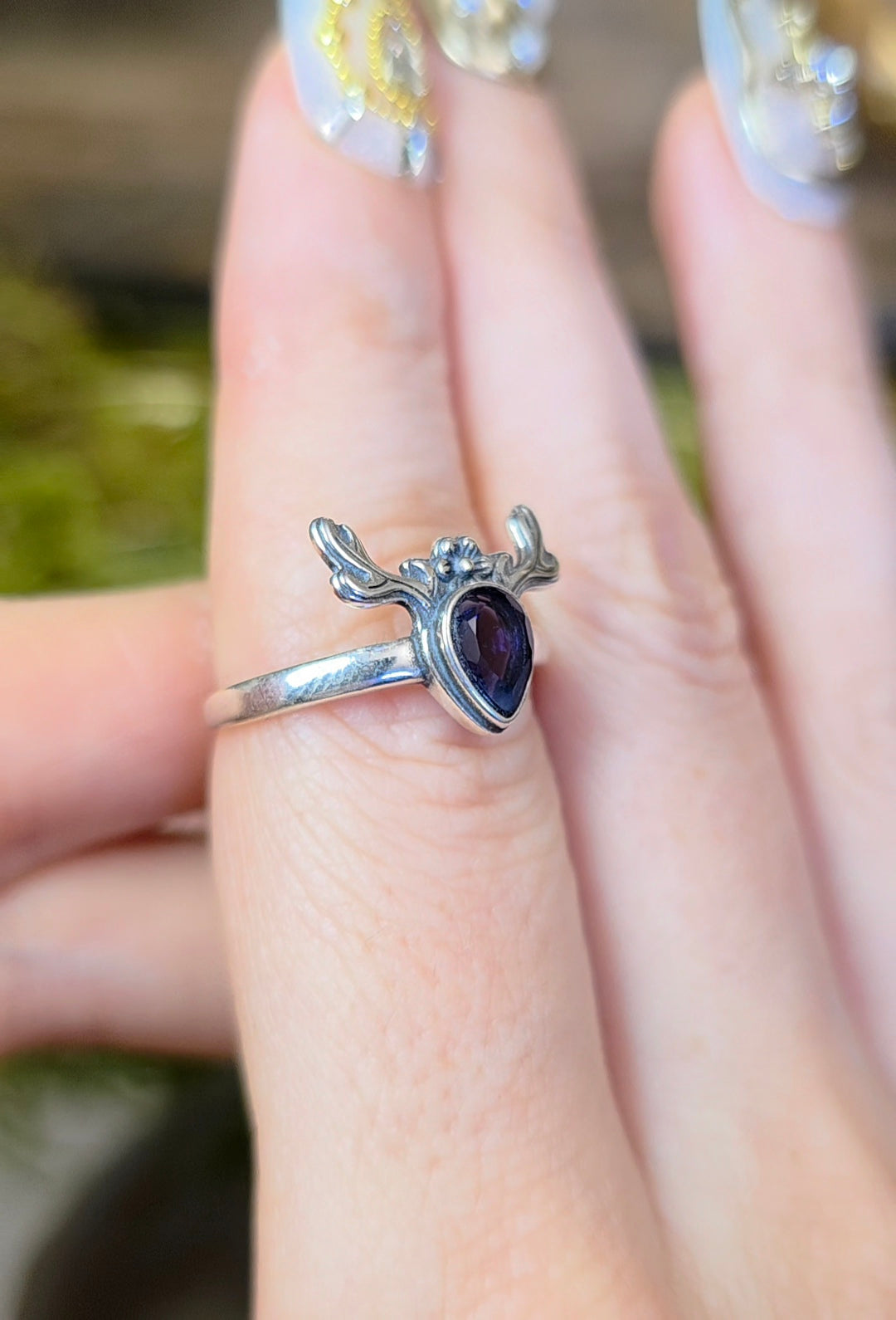 Iolite Deer Ring