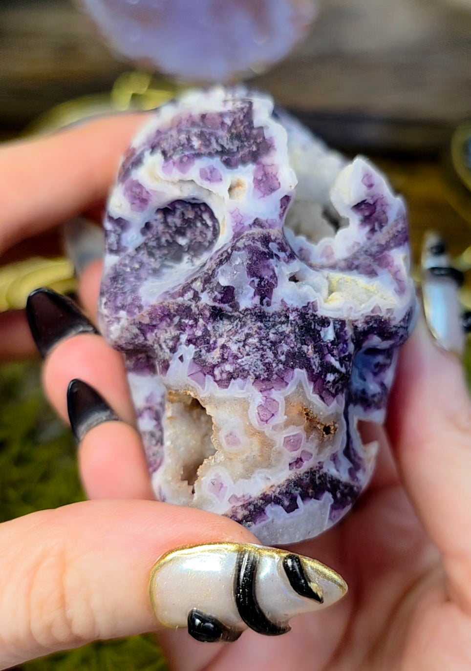 Agate and Quartz Skull B