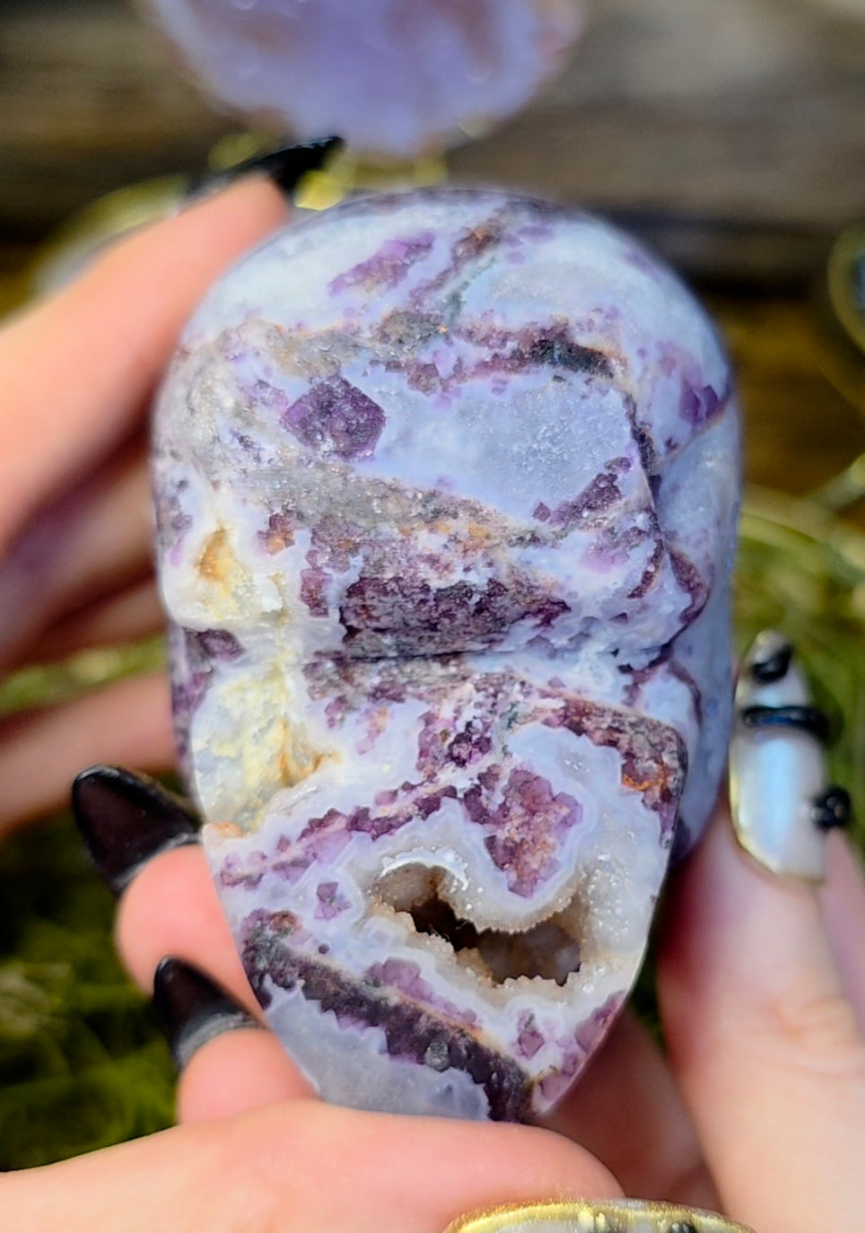 Agate and Quartz Skull B