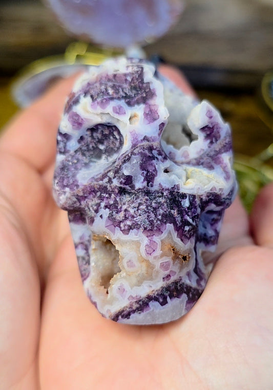 Agate and Quartz Skull B