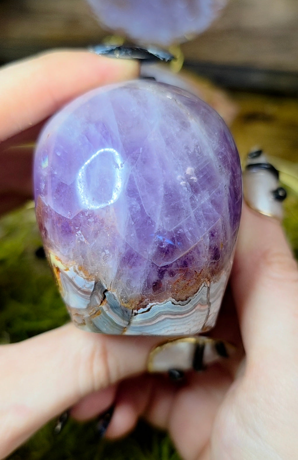 Amethyst and Crazy Lace Agate Skull B