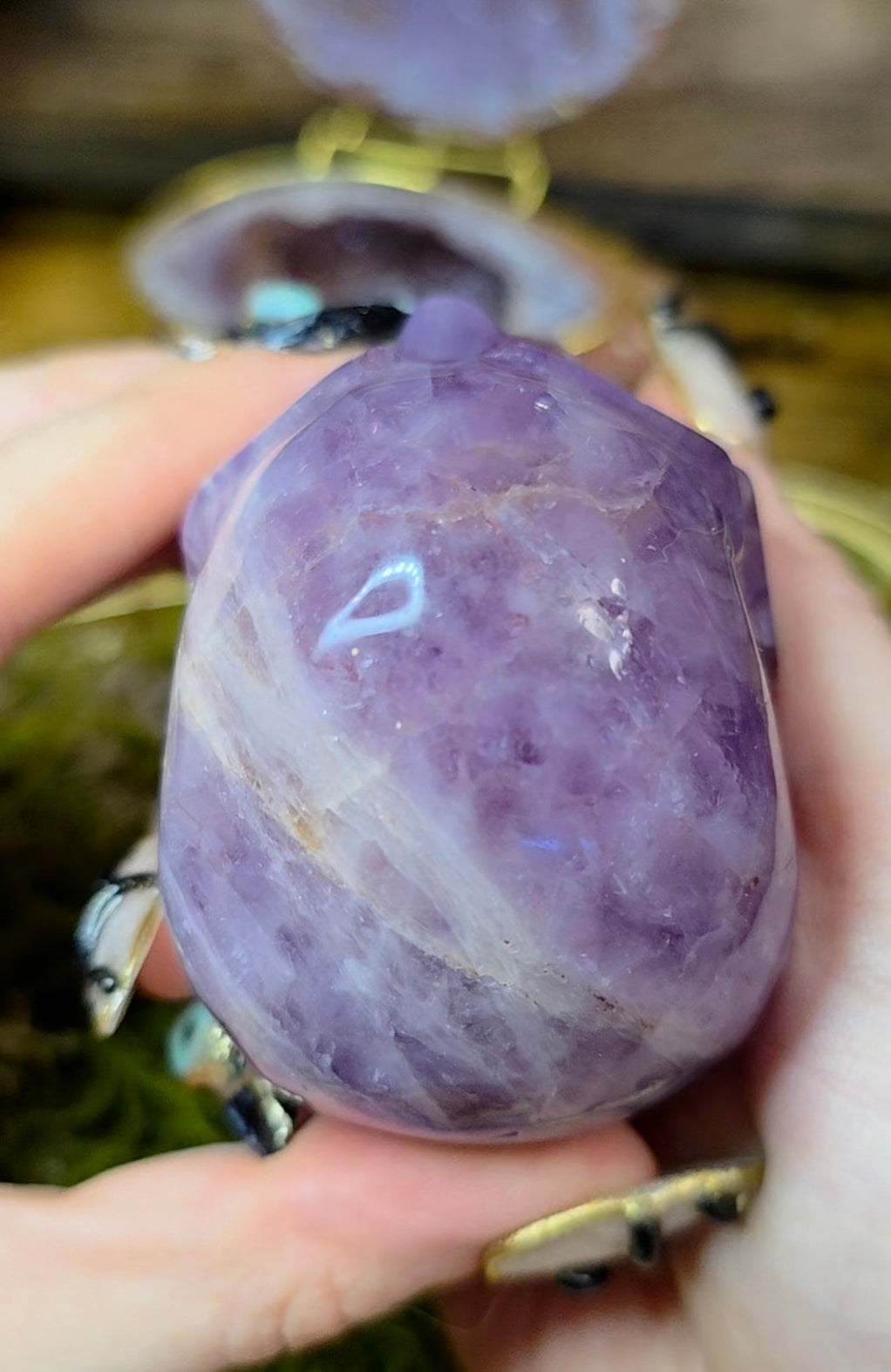 Amethyst and Crazy Lace Agate Skull B