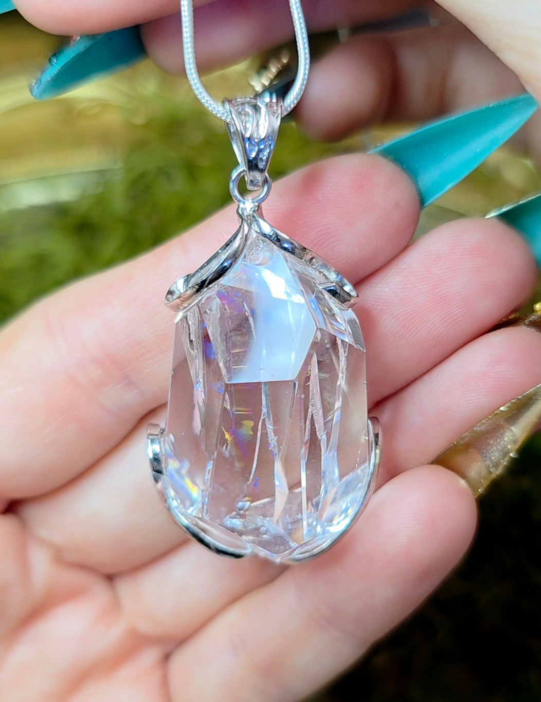 Clear Quartz Freeform Pendant B