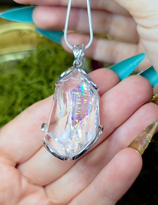 Clear Quartz Freeform Pendant B