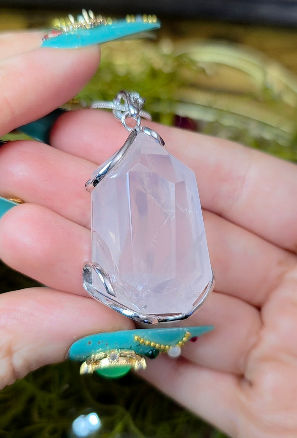 Rose Quartz Freeform Pendant