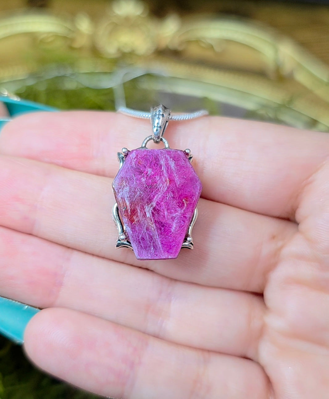 Ruby Coffin Pendant