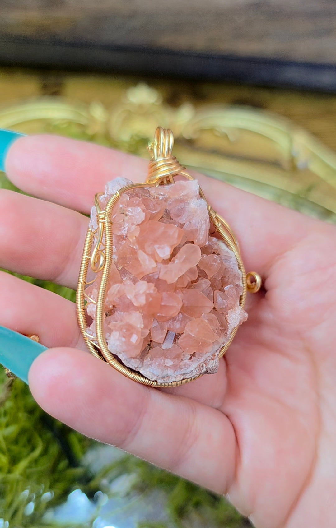Raw Pink Amethyst Pendant
