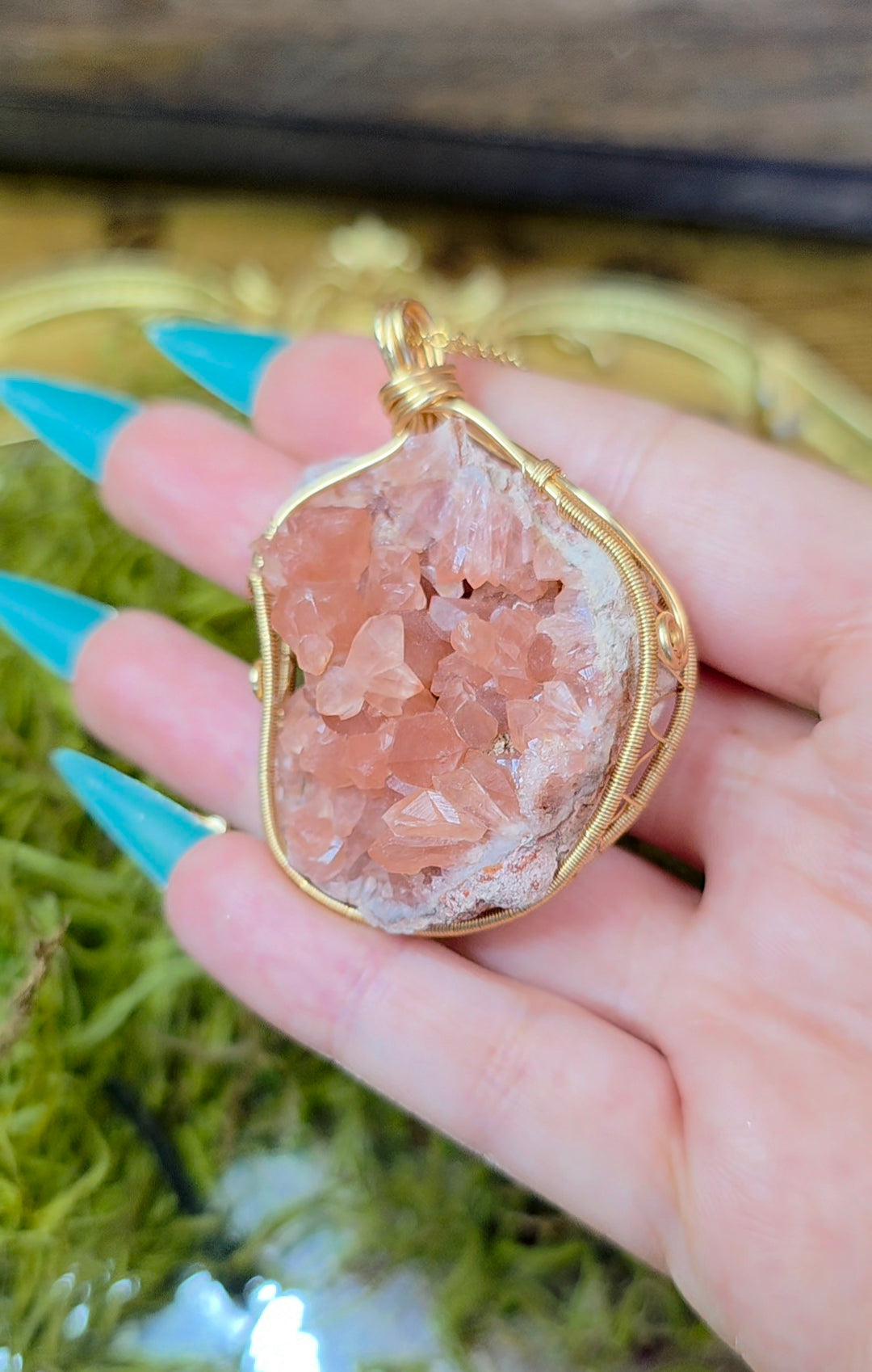 Raw Pink Amethyst Pendant
