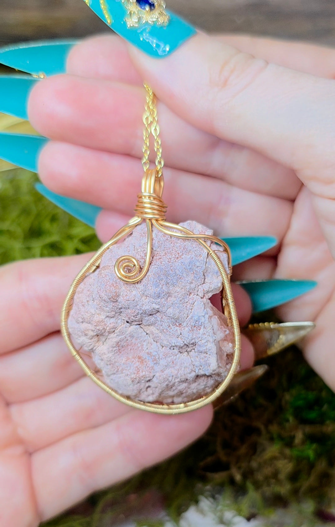 Raw Pink Amethyst Pendant