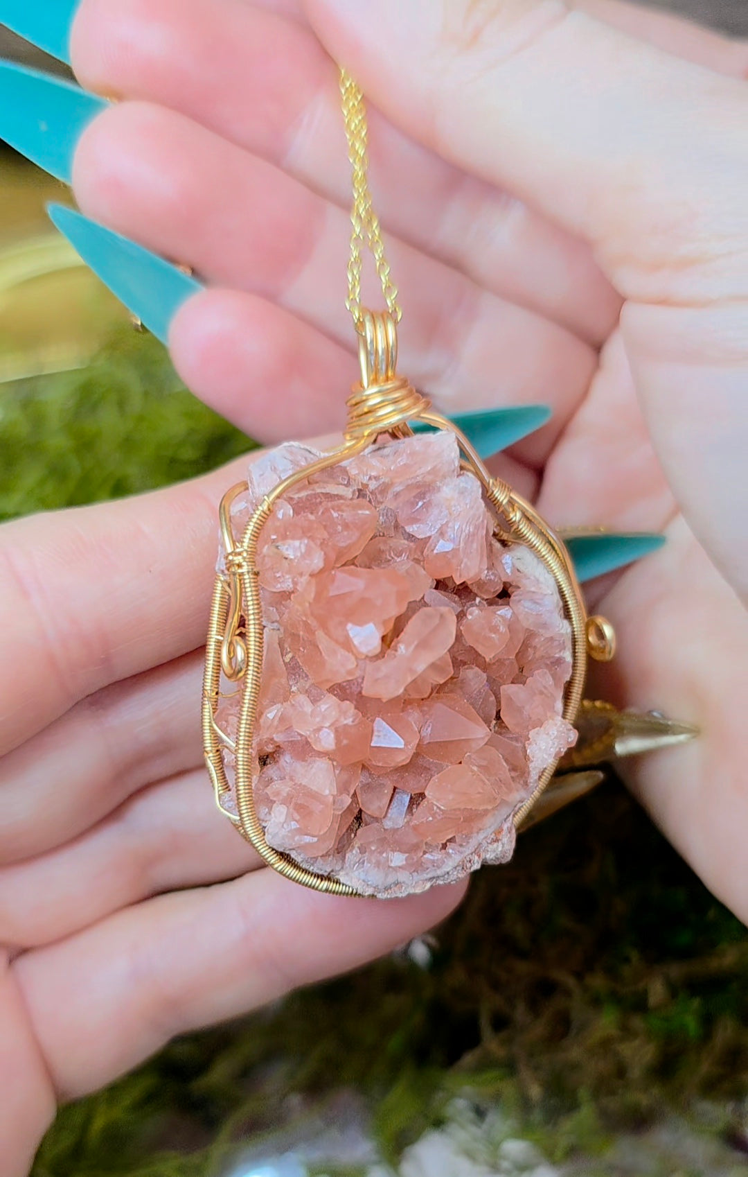 Raw Pink Amethyst Pendant