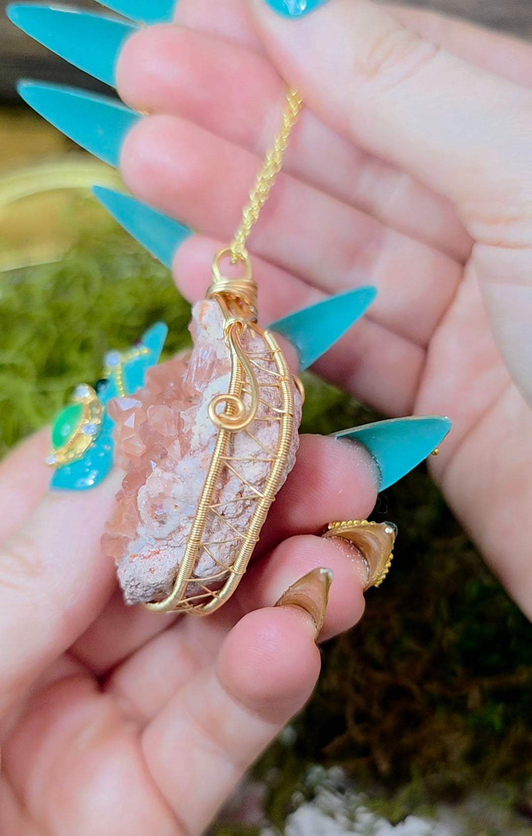 Raw Pink Amethyst Pendant