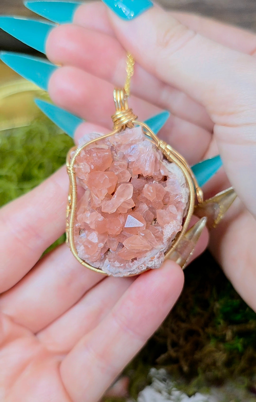 Raw Pink Amethyst Pendant