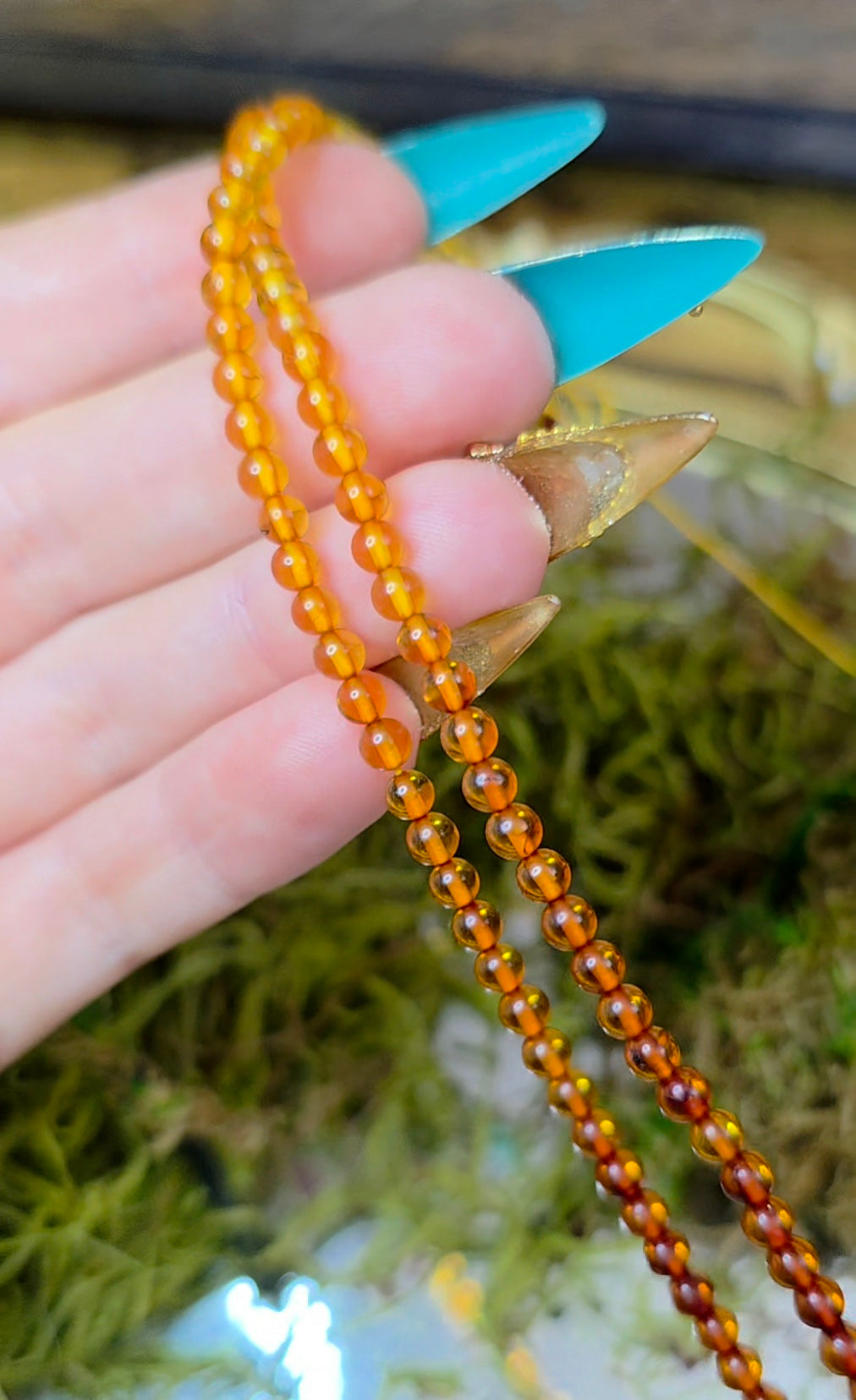 Beaded Amber Necklace A
