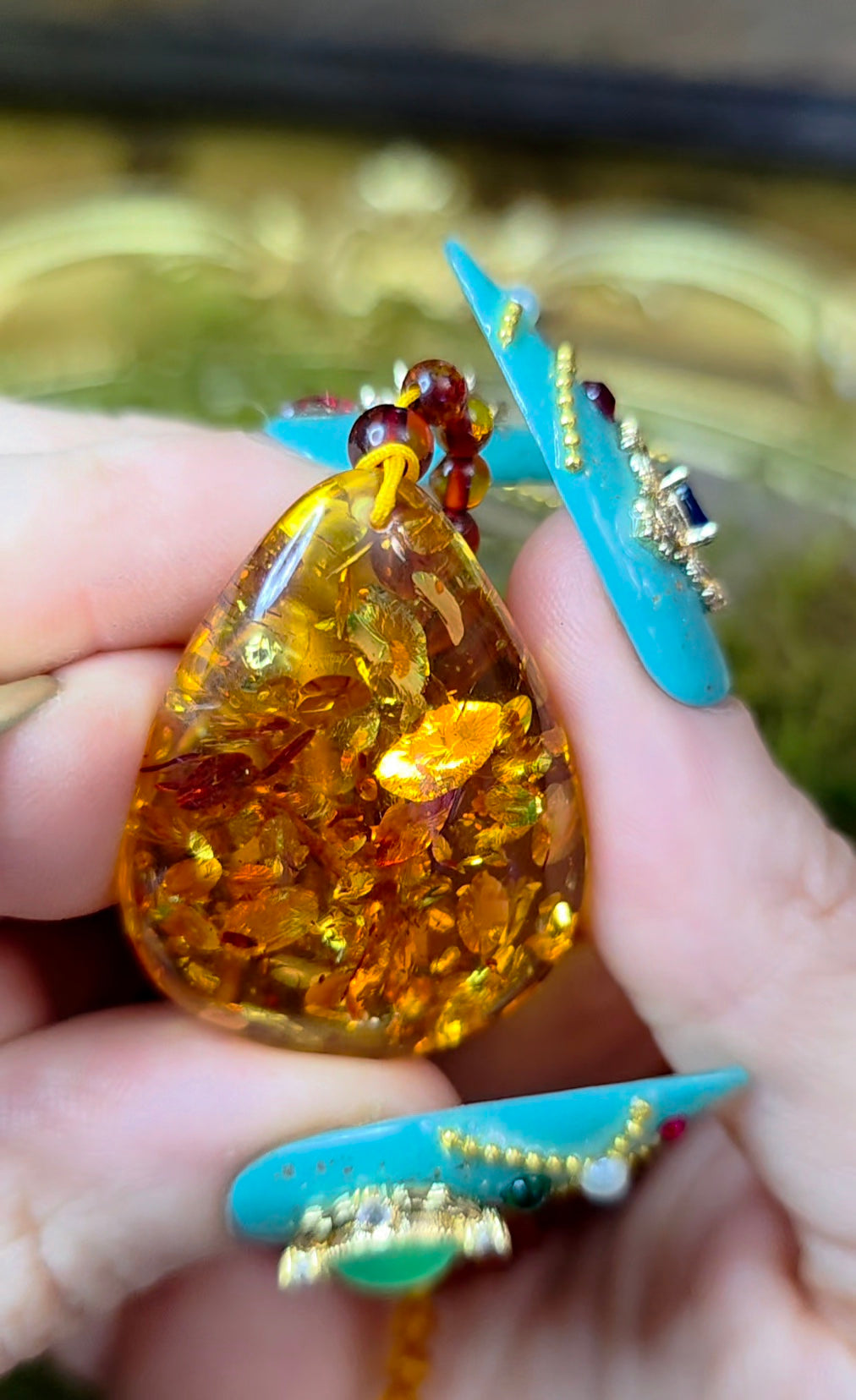 Beaded Amber Necklace A