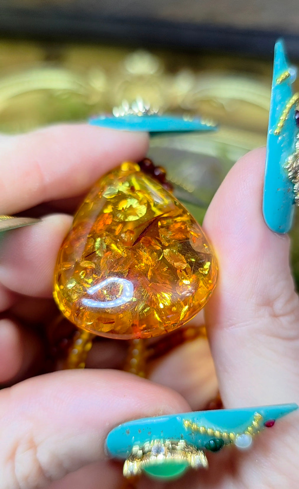 Beaded Amber Necklace A