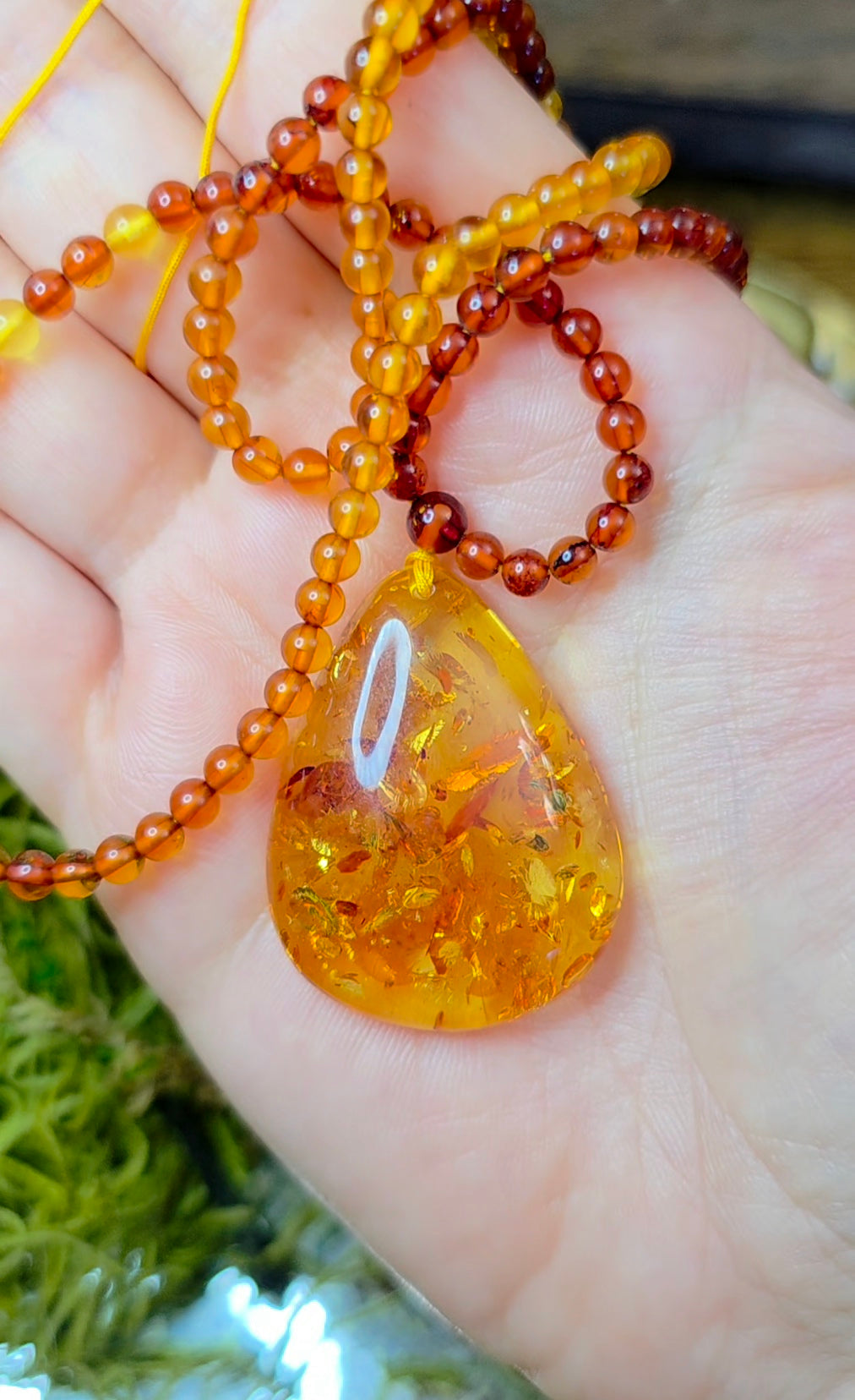 Beaded Amber Necklace A