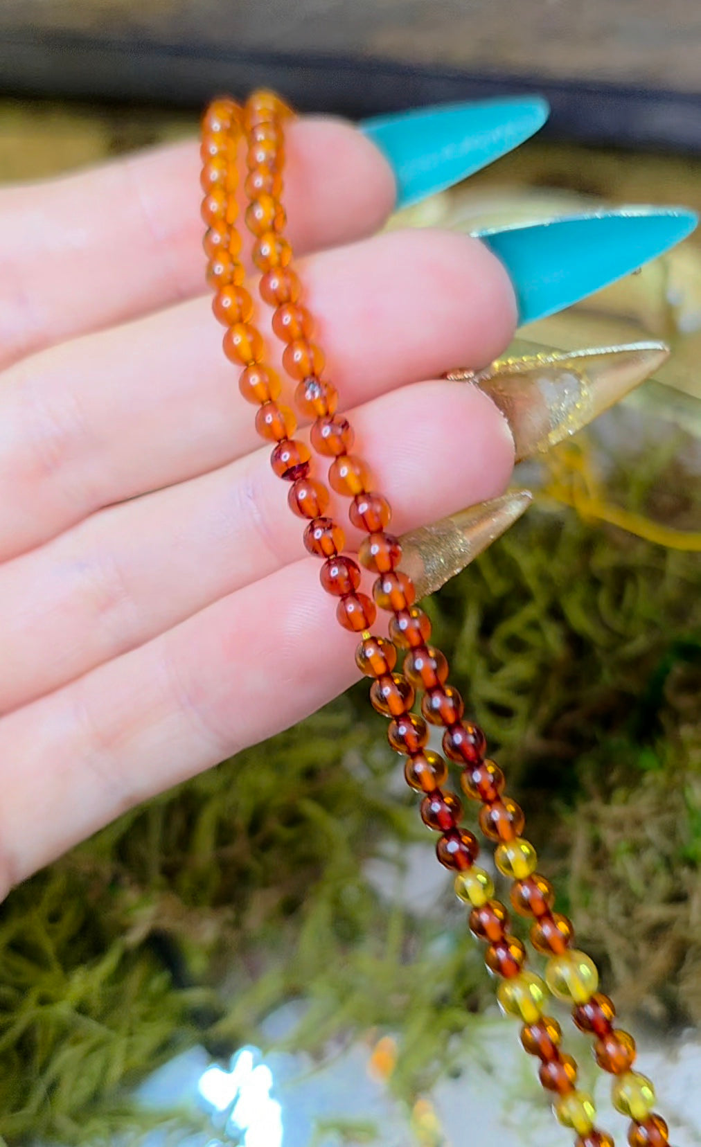 Beaded Amber Necklace A