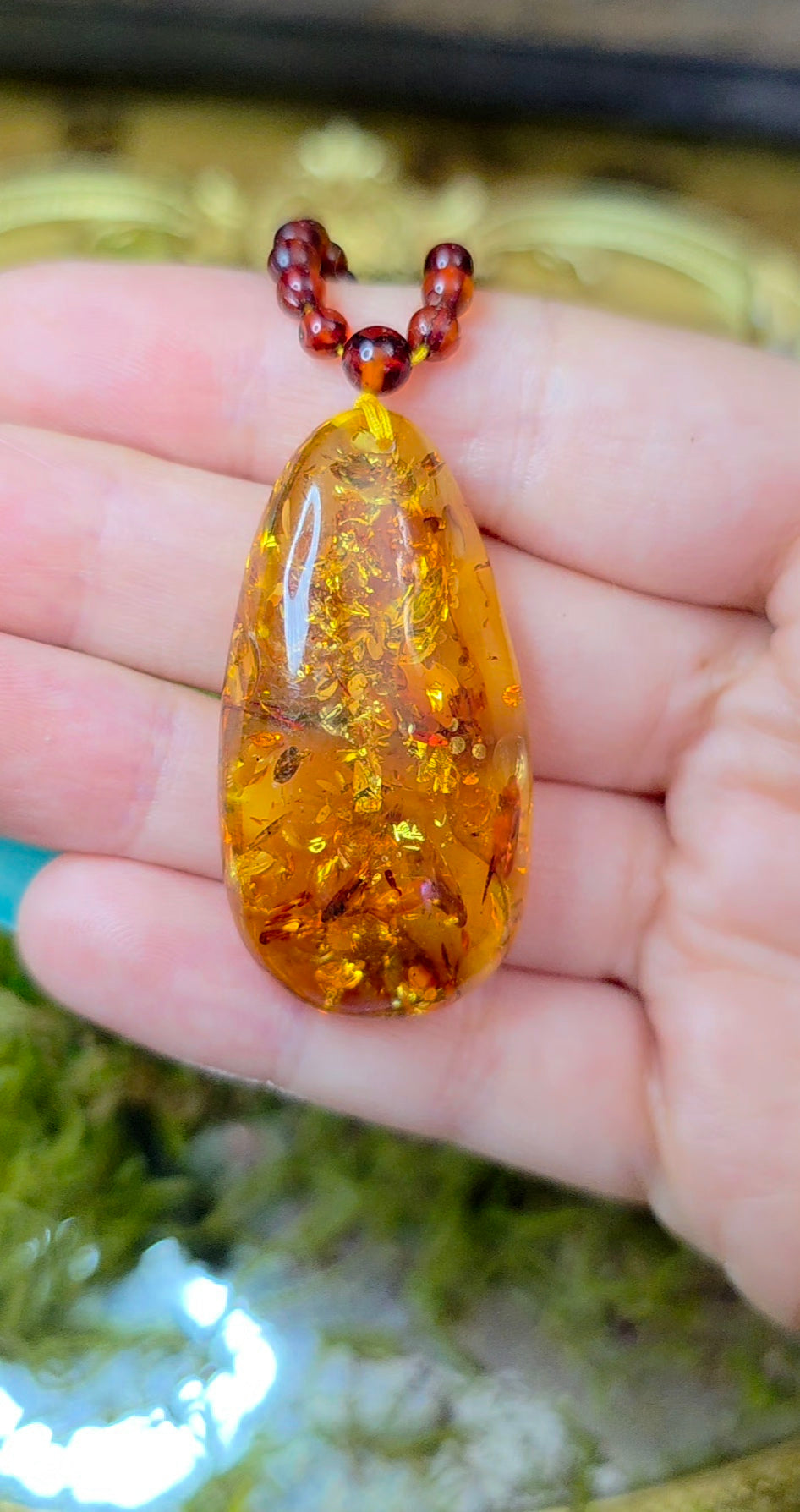 Beaded Amber Necklace B