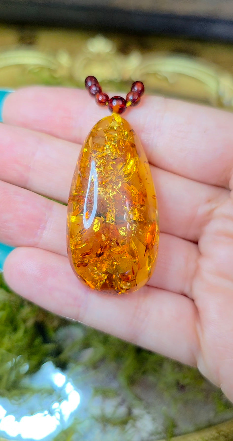 Beaded Amber Necklace B