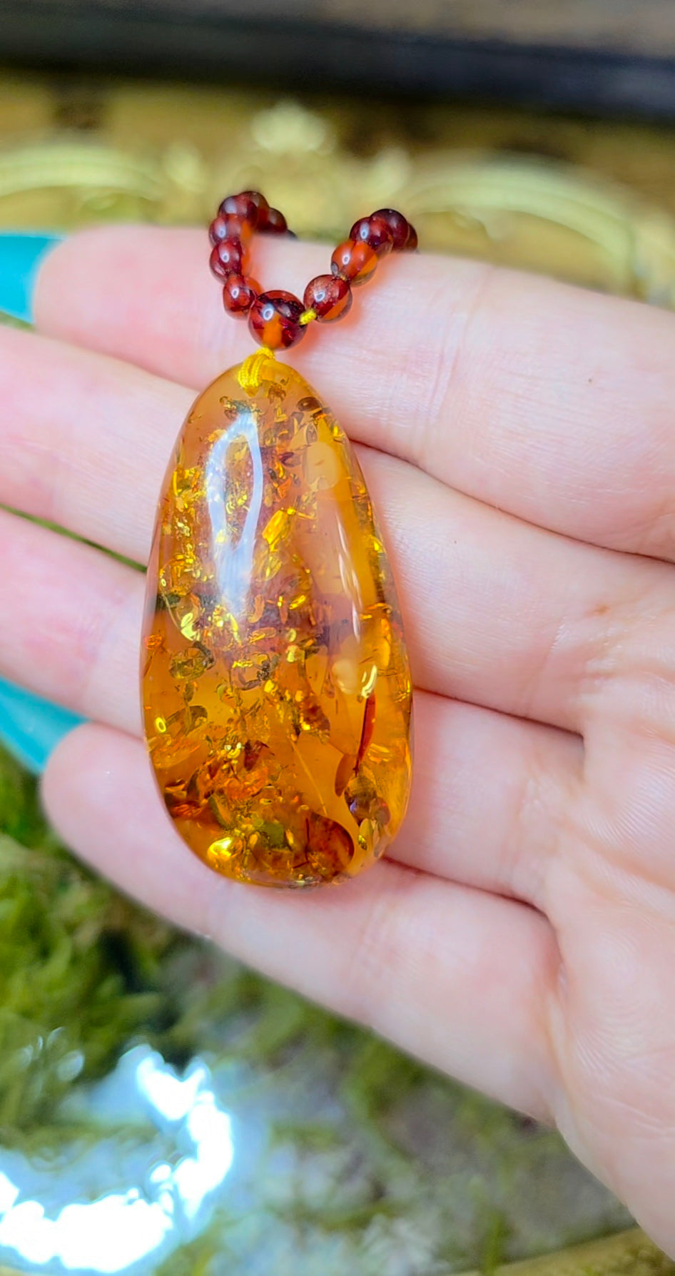 Beaded Amber Necklace B