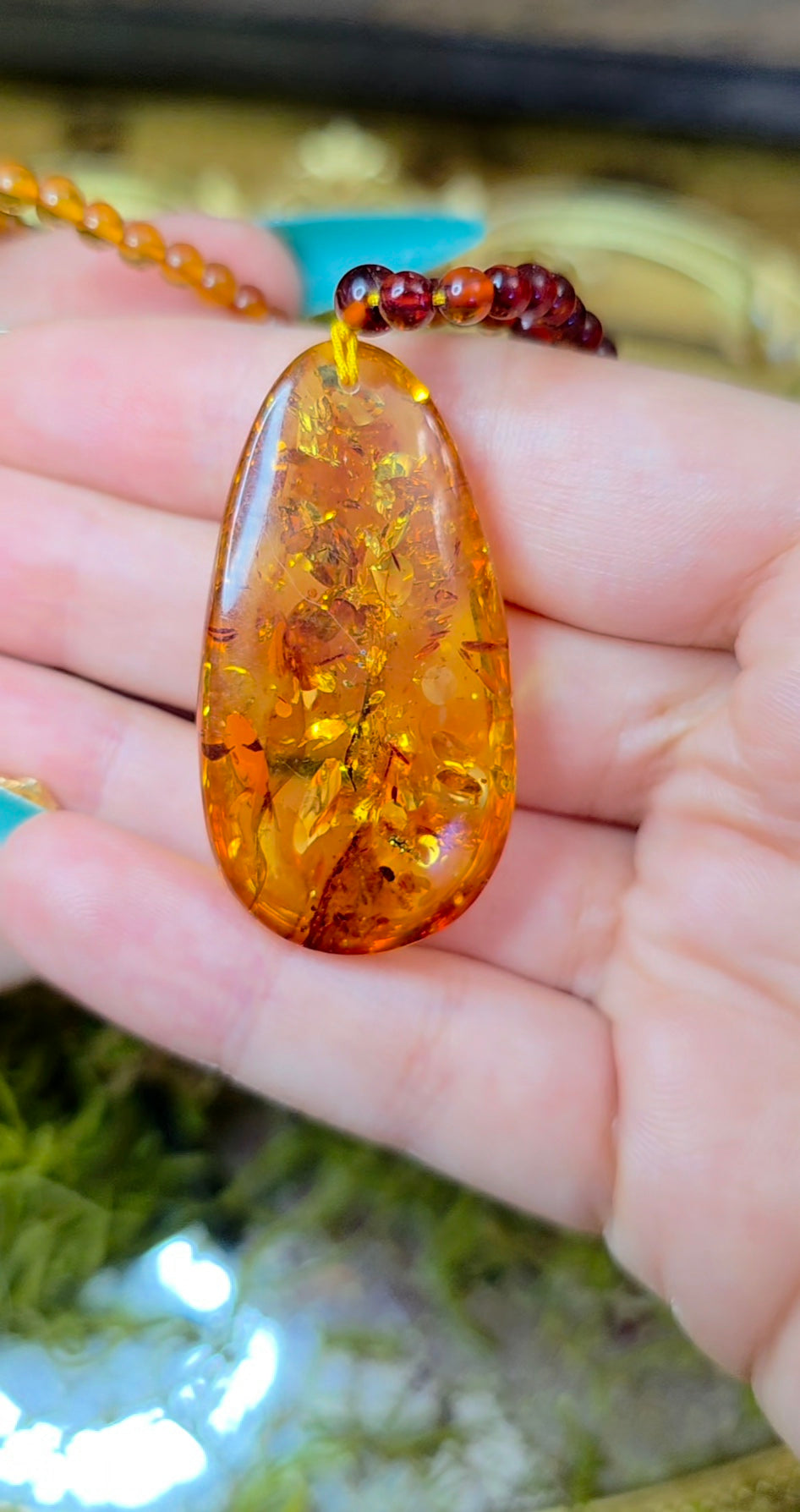 Beaded Amber Necklace B