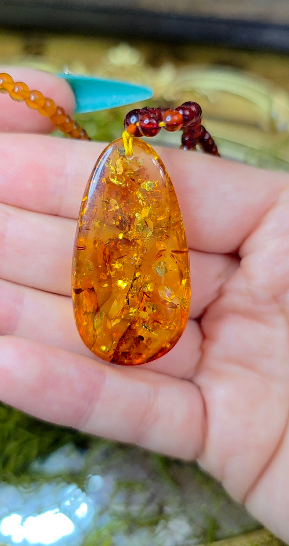 Beaded Amber Necklace B