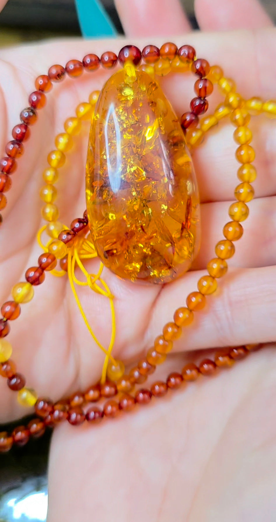 Beaded Amber Necklace B