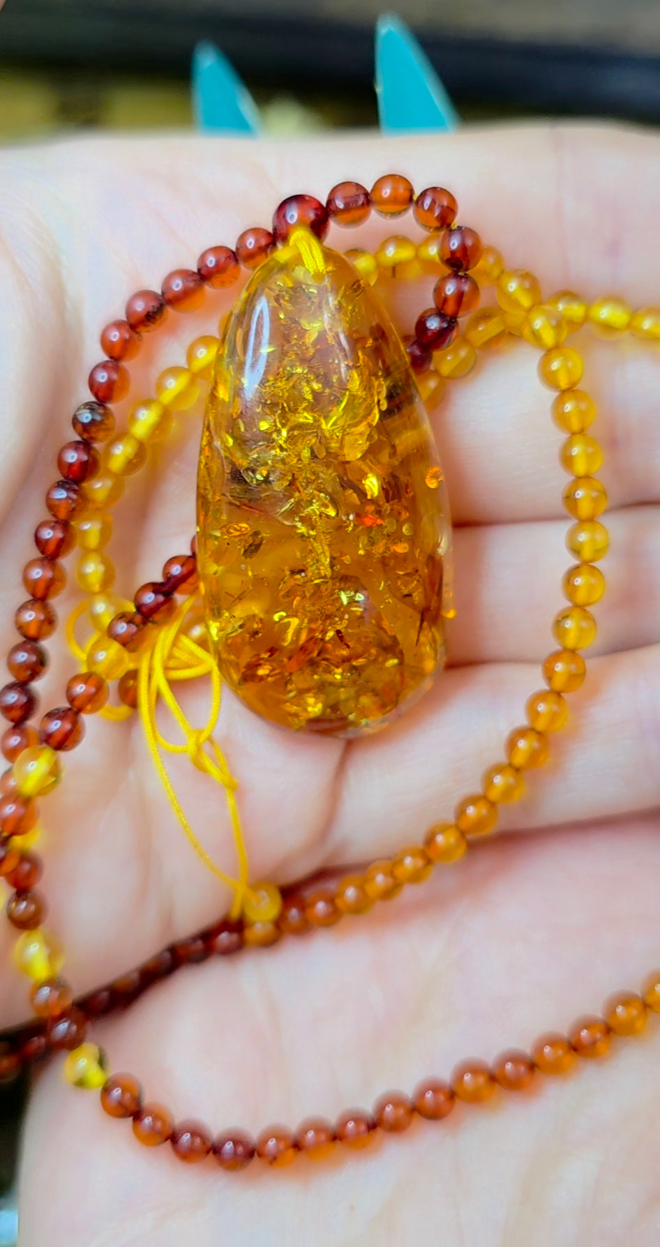 Beaded Amber Necklace B