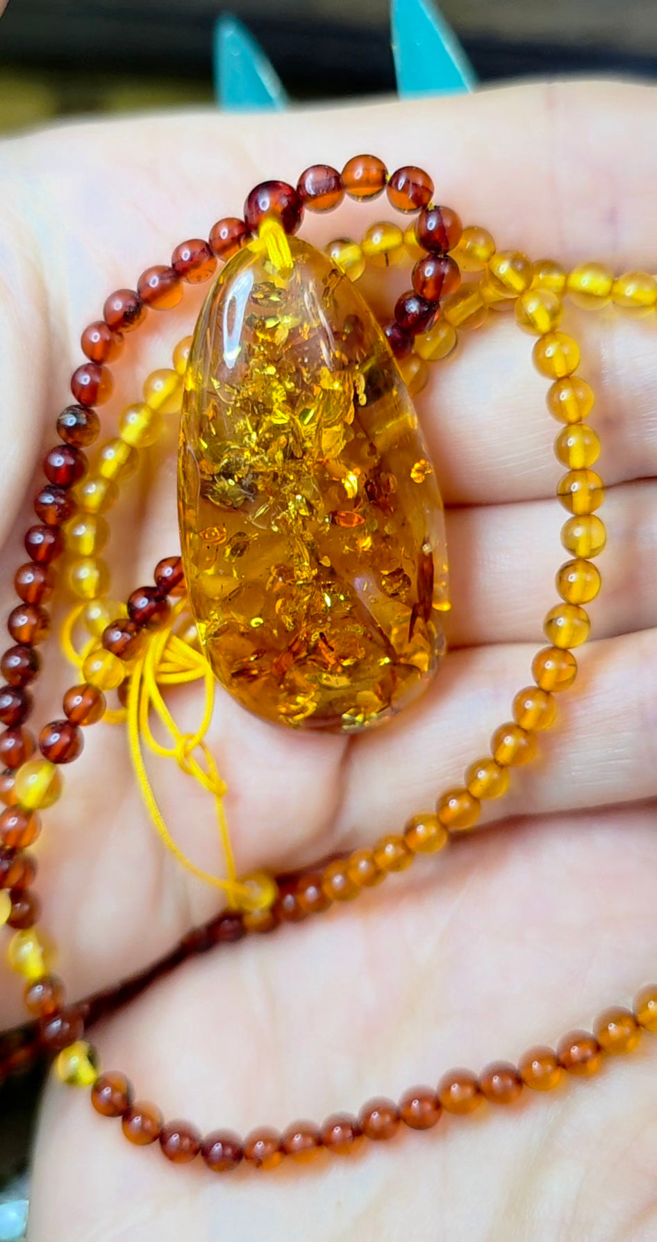 Beaded Amber Necklace B