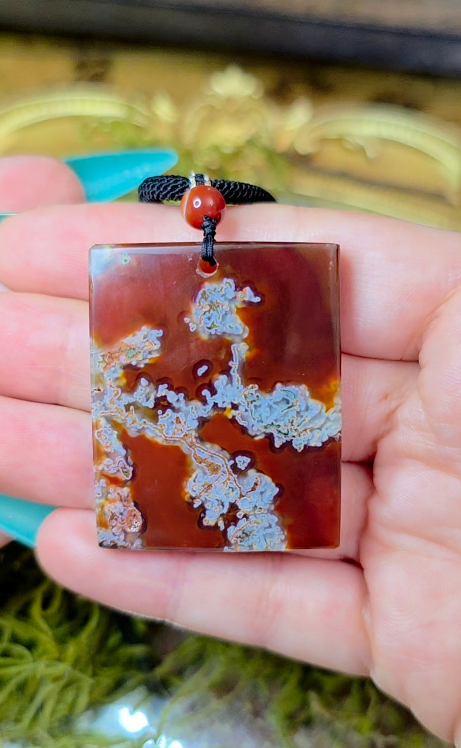 Red Moss Agate Necklace A