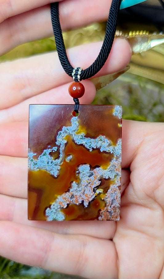 Red Moss Agate Necklace A