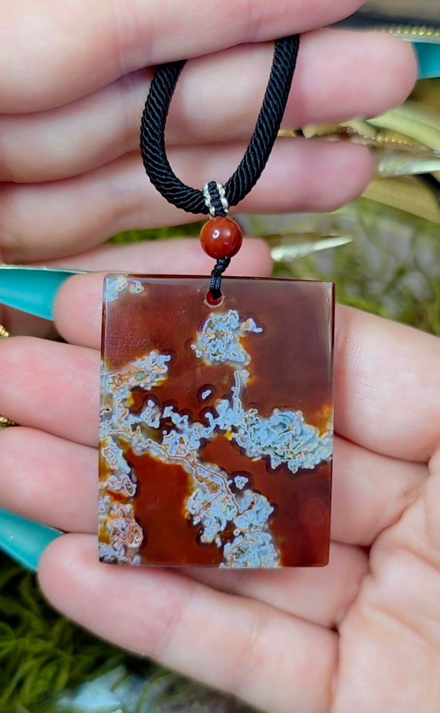 Red Moss Agate Necklace A