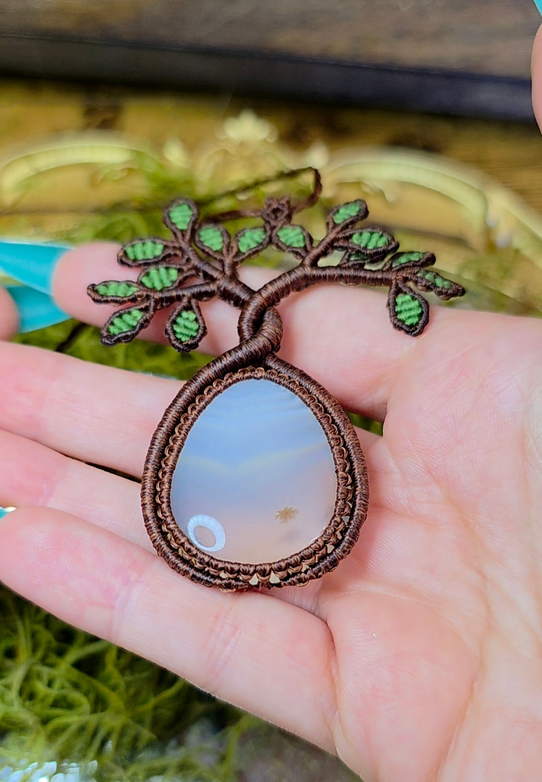 Dendritic Agate Tree of Life Necklace