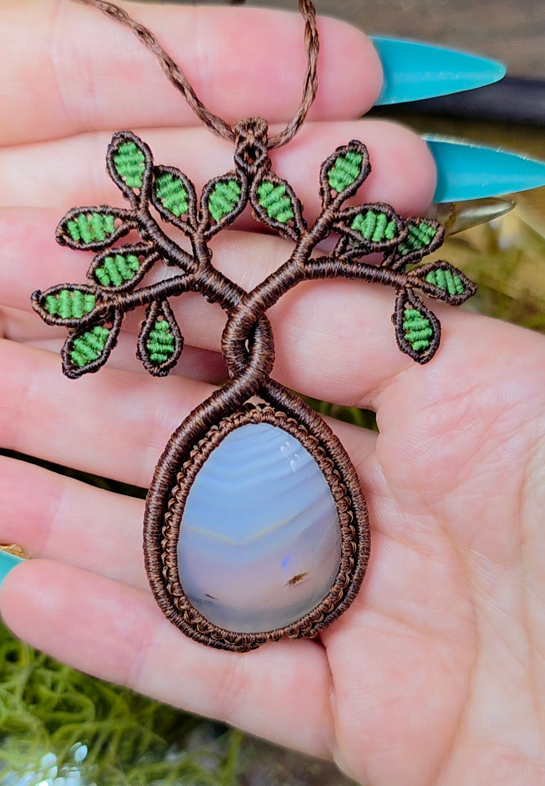 Dendritic Agate Tree of Life Necklace