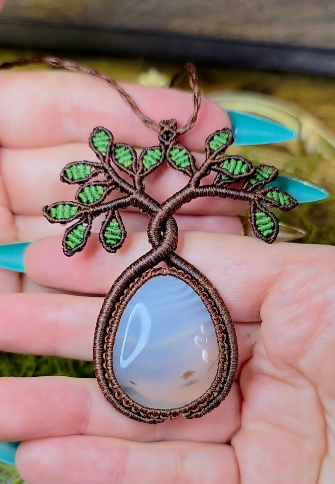 Dendritic Agate Tree of Life Necklace