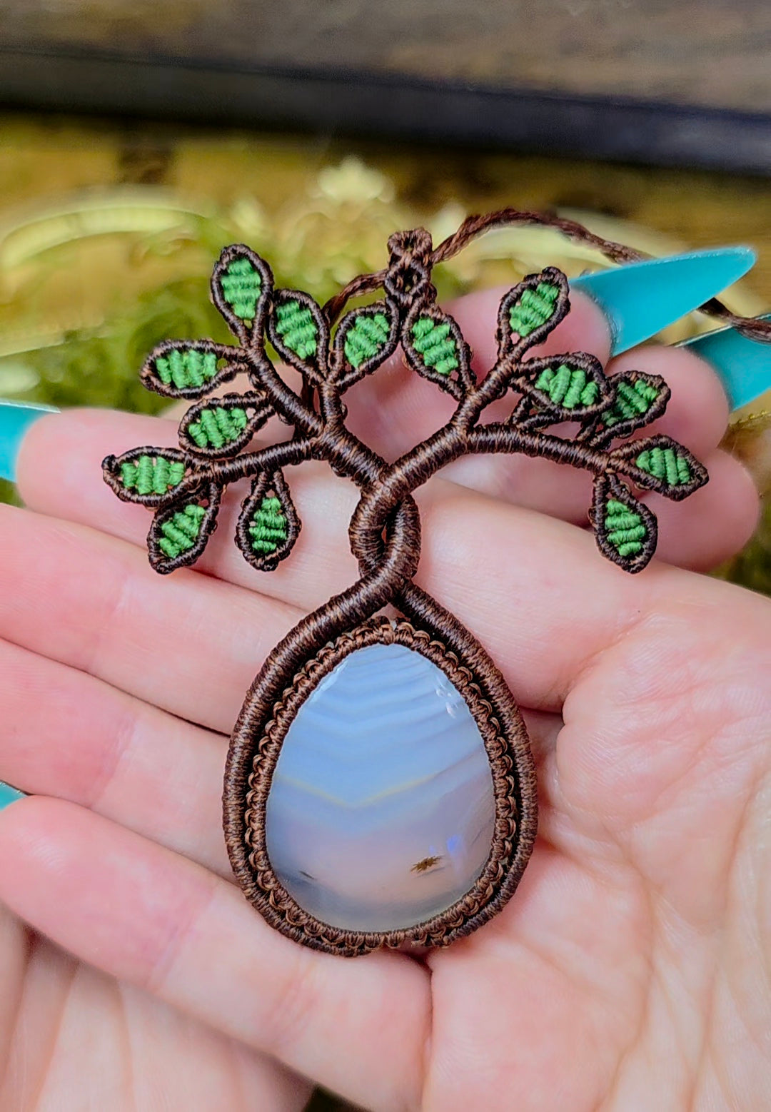 Dendritic Agate Tree of Life Necklace