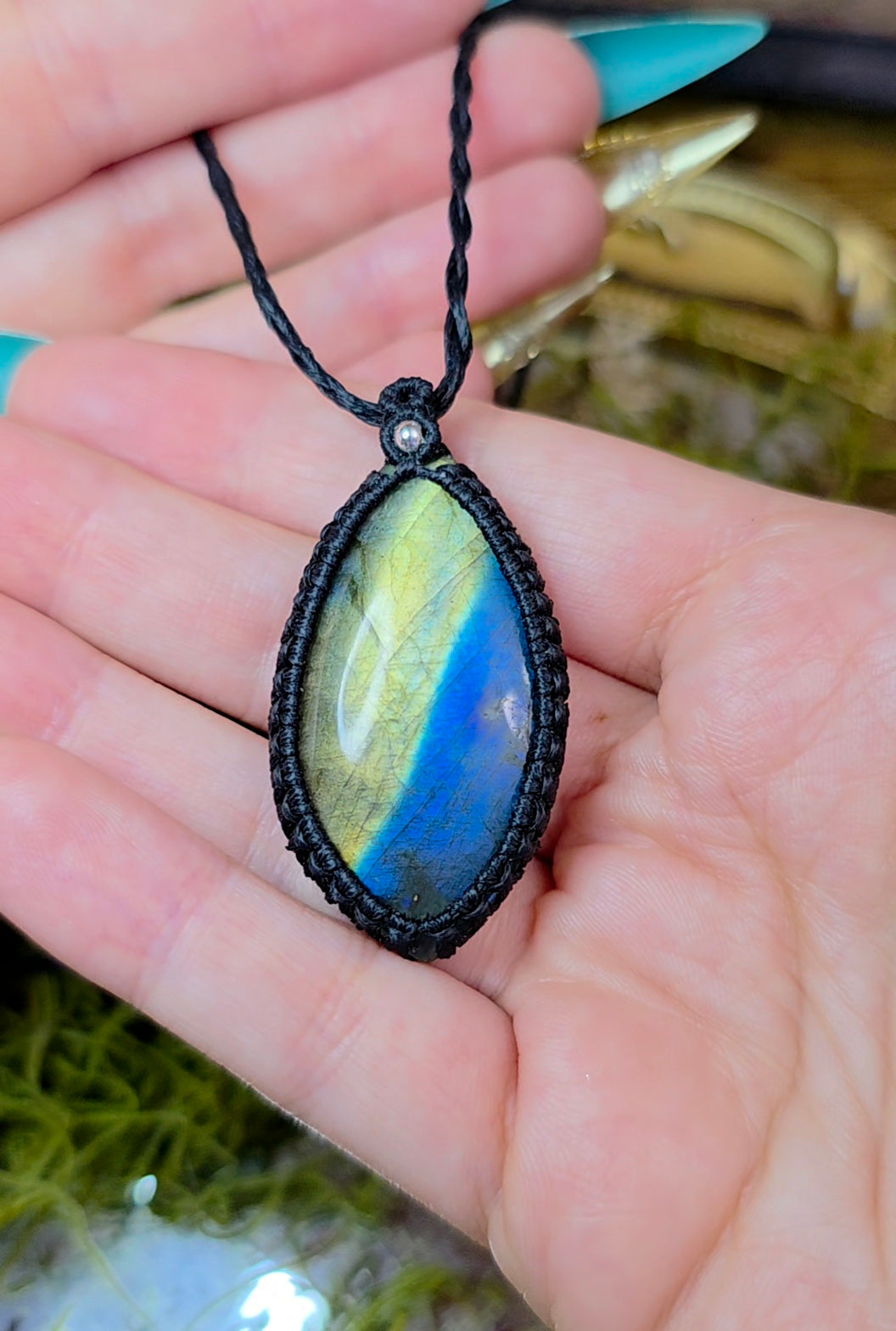 Blue and Yellow Labradorite Wrap Necklace