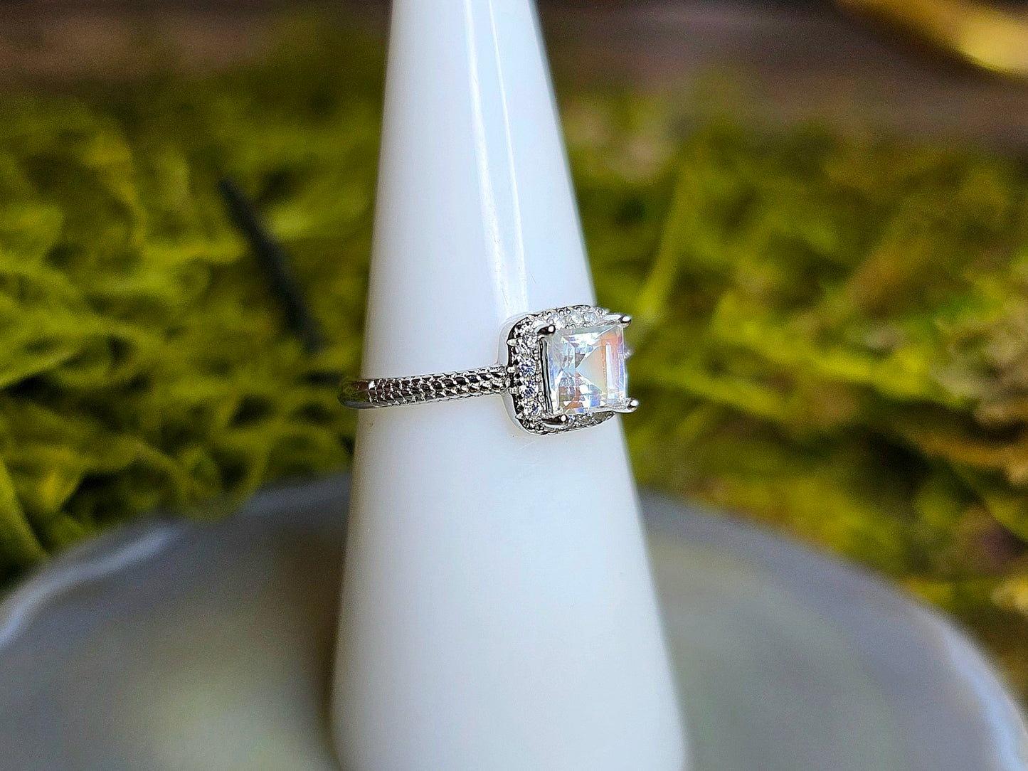 Madagascar Moonstone Square Ring