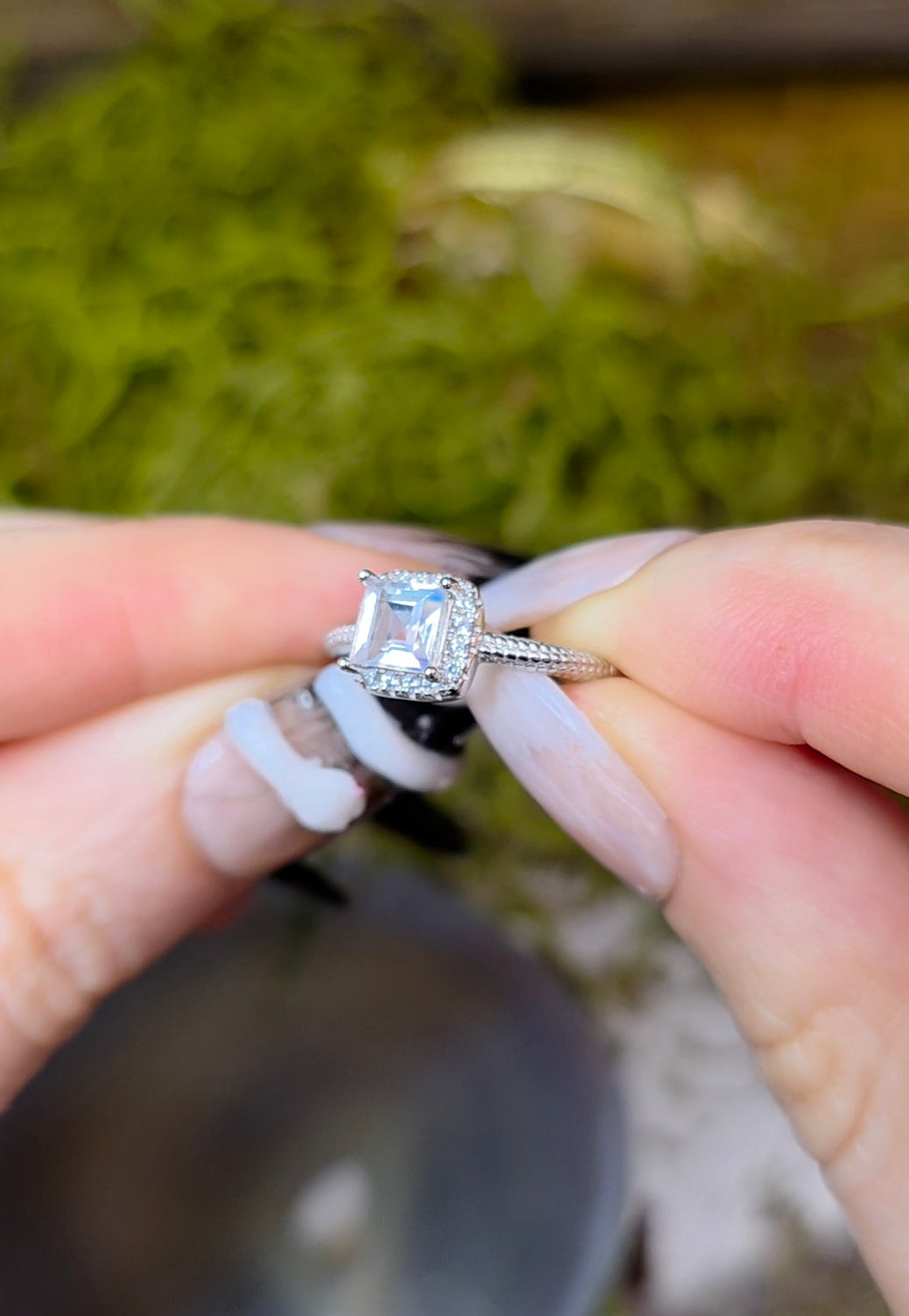 Madagascar Moonstone Square Ring