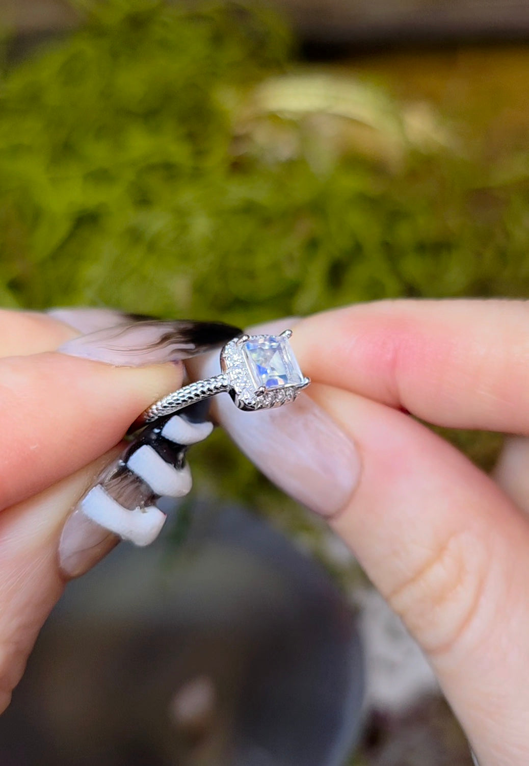 Madagascar Moonstone Square Ring