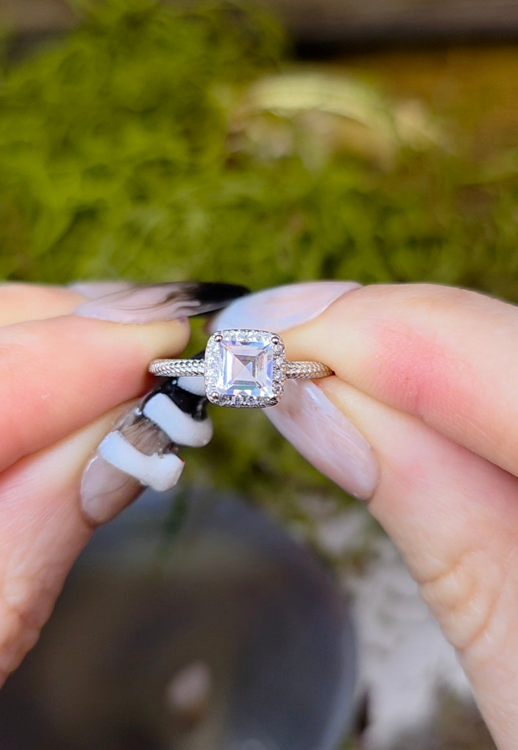 Madagascar Moonstone Square Ring