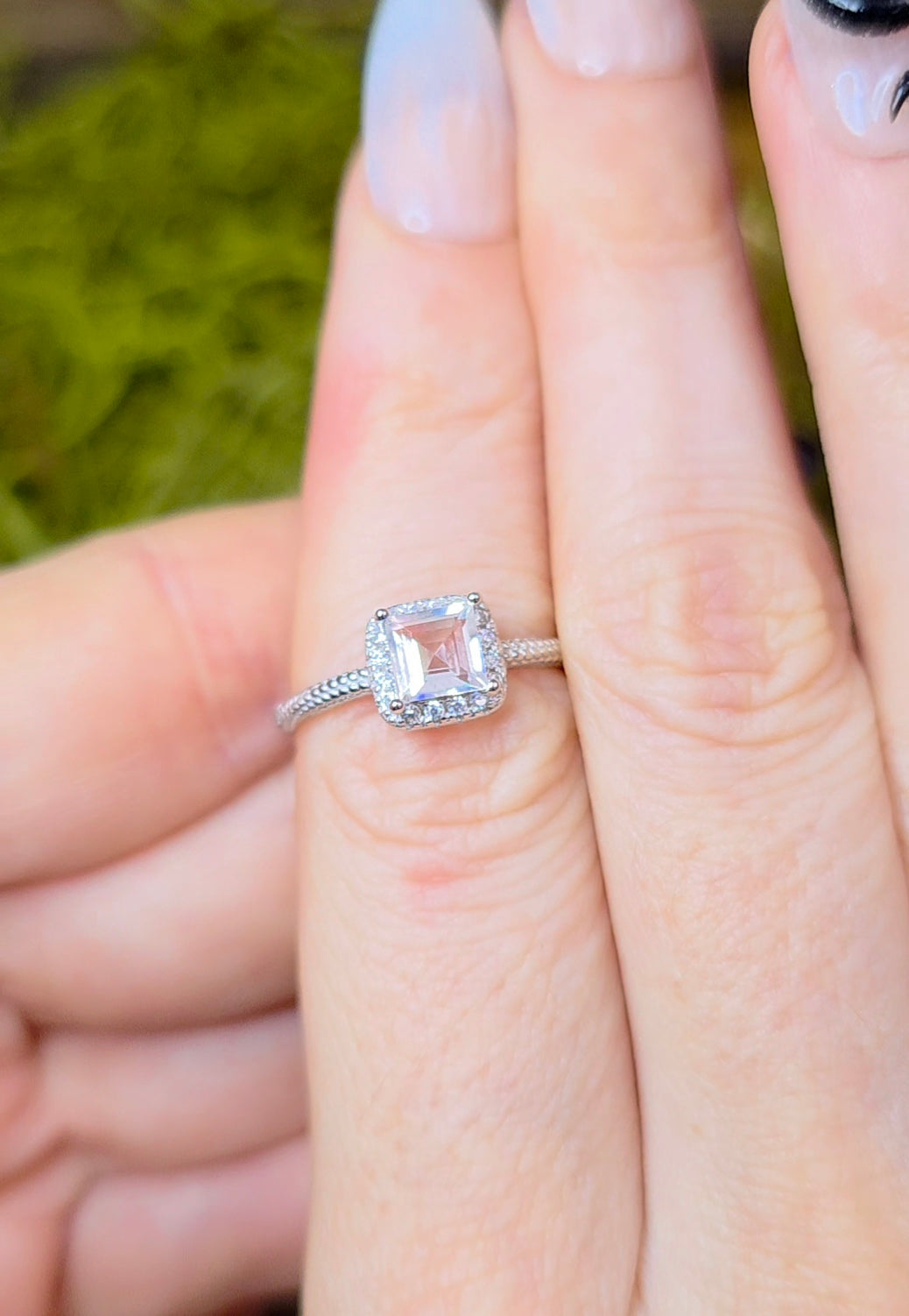 Madagascar Moonstone Square Ring