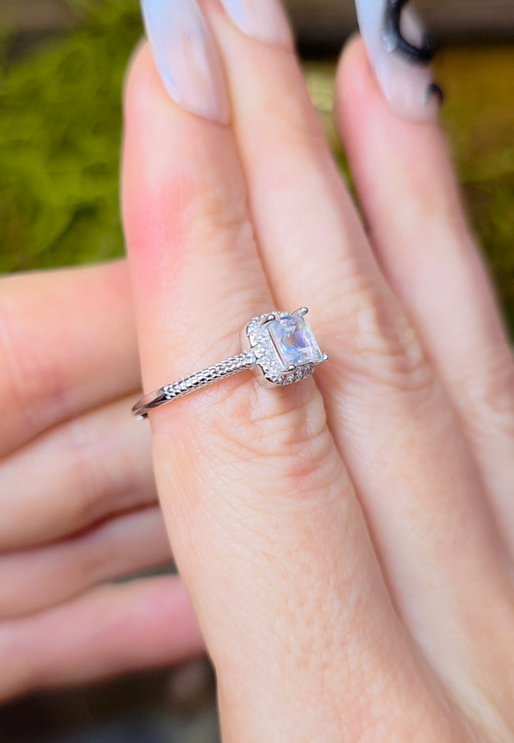 Madagascar Moonstone Square Ring