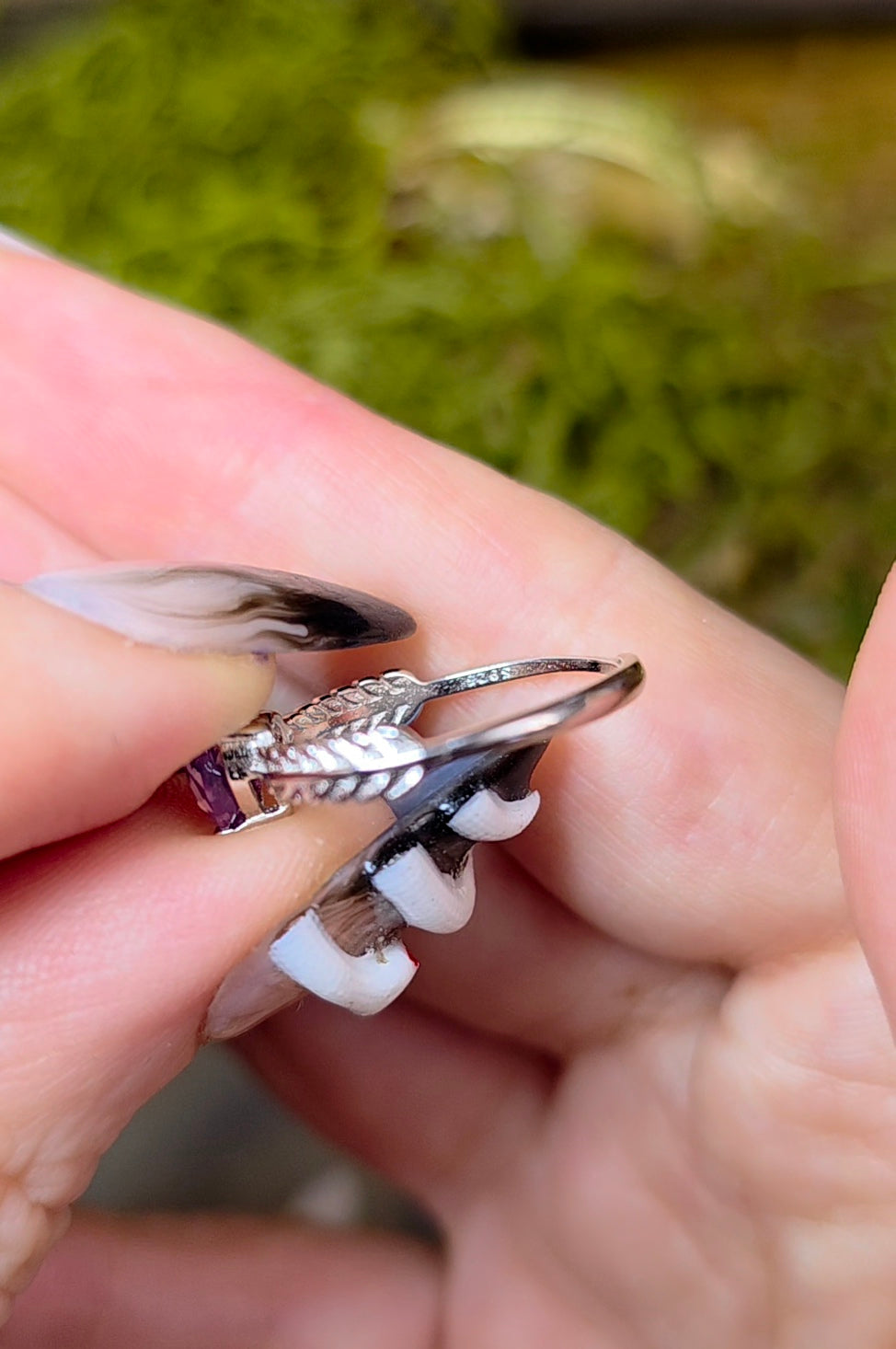 Dainty Faceted Lavender Moon Quartz Heart Ring C