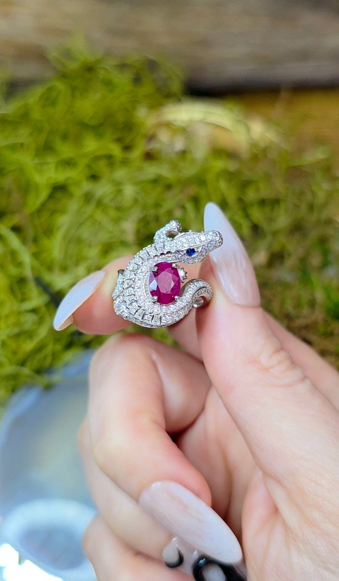 Ruby Crocodile Ring