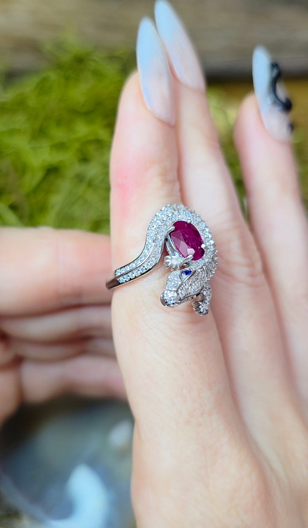 Ruby Crocodile Ring