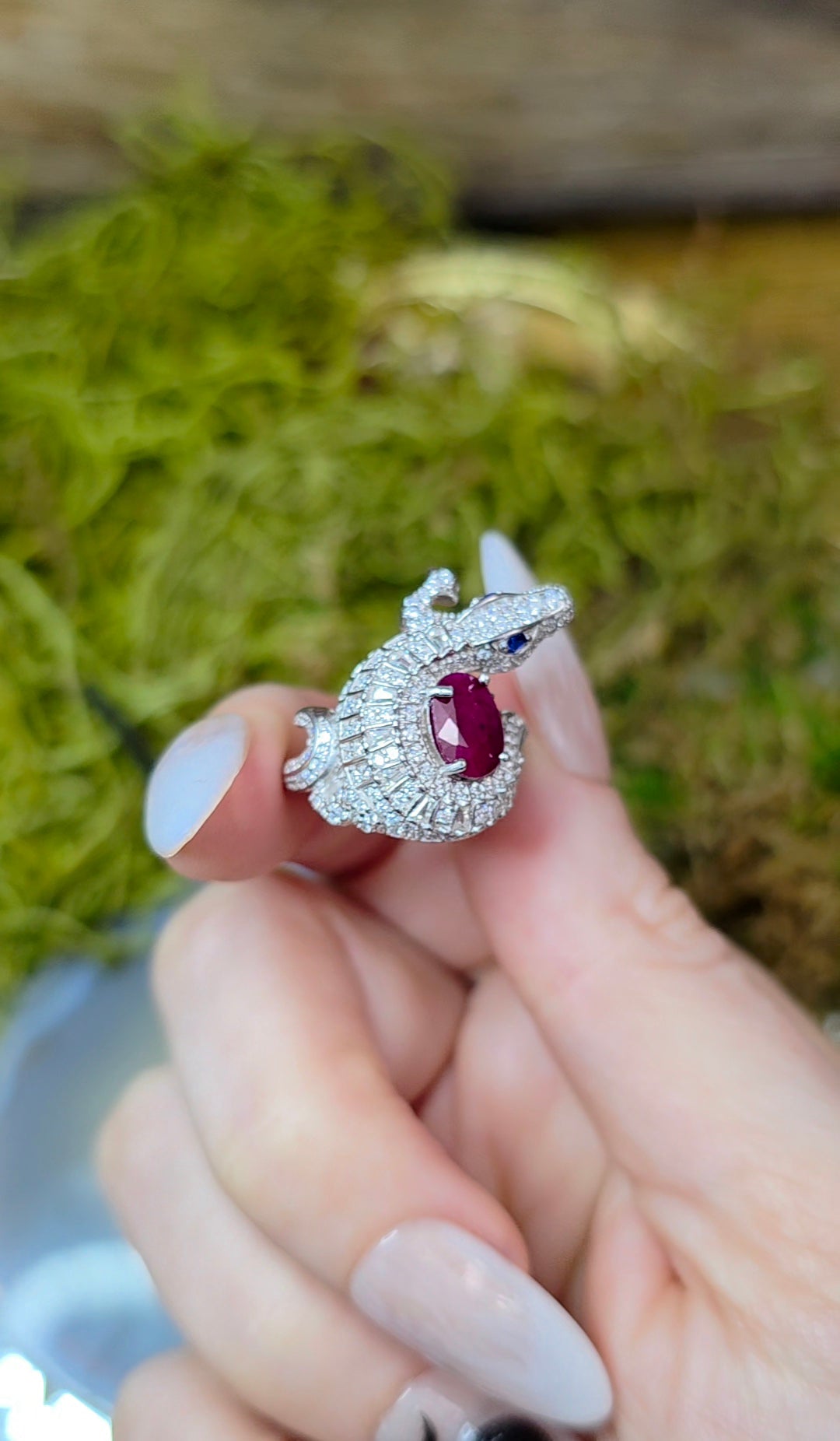 Ruby Crocodile Ring