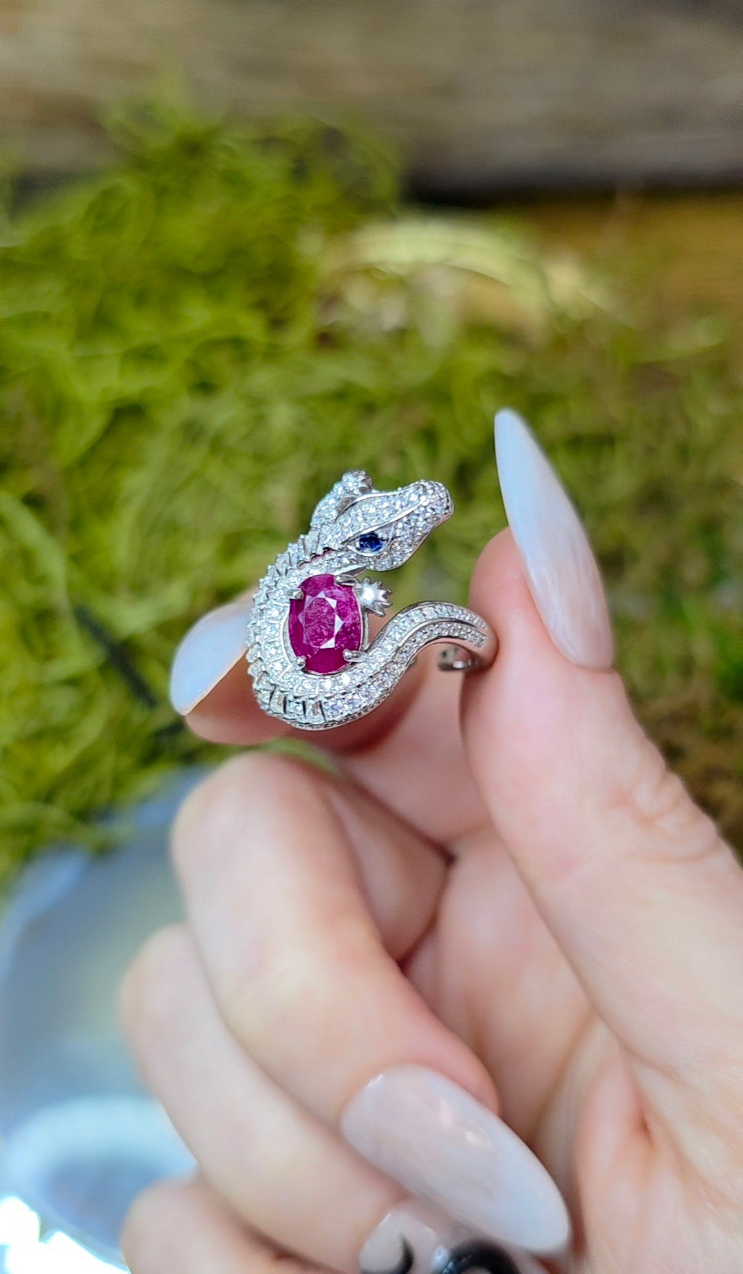 Ruby Crocodile Ring
