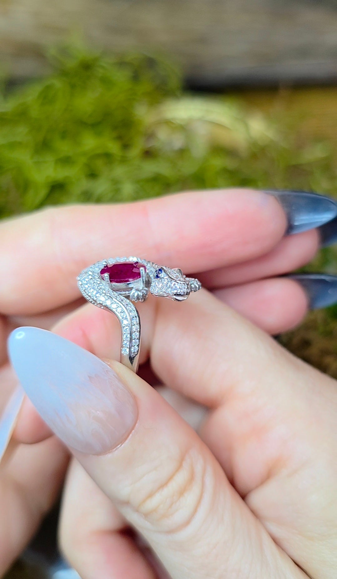 Ruby Crocodile Ring